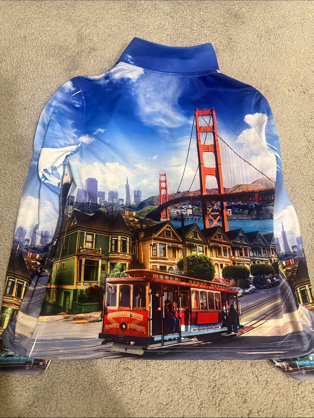 Women  Blue San Francisco Graphic  Top